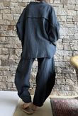Hush Pillow Cotton Nero Boyfriend Shirt Charcoal